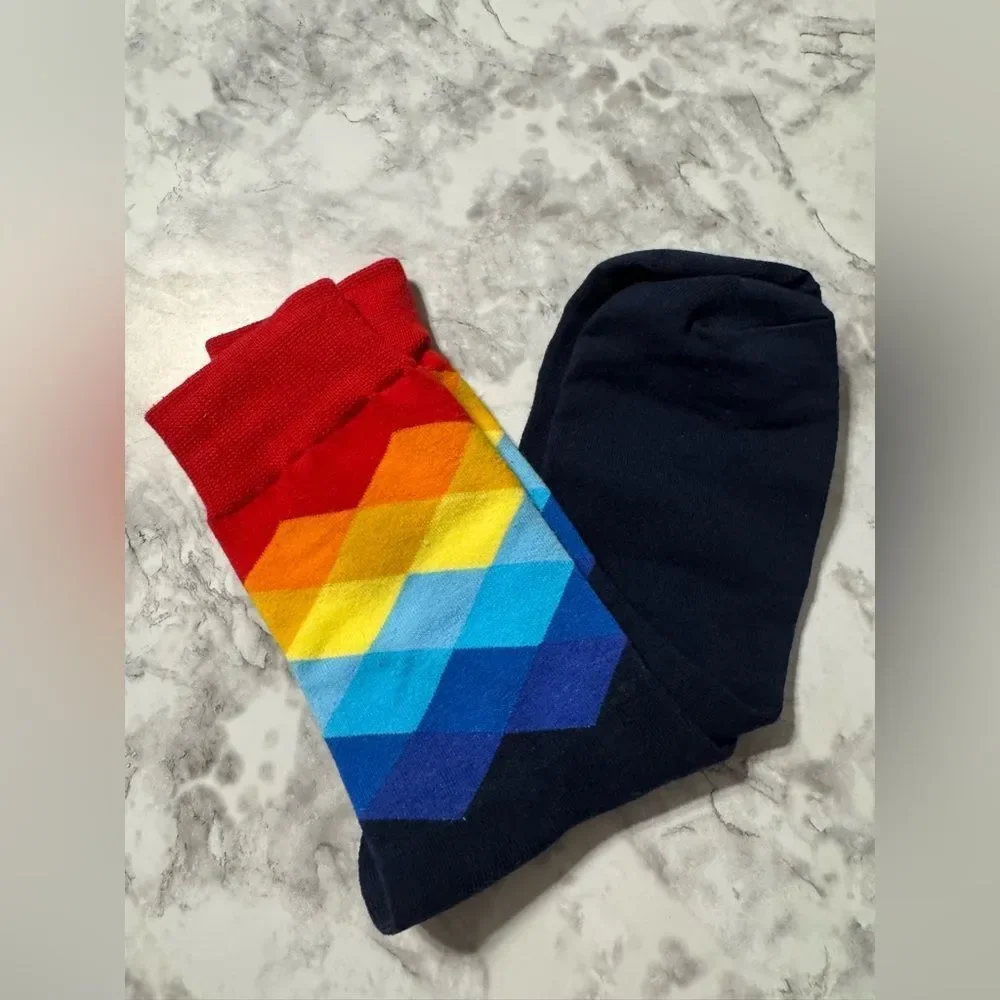 Multicolor Abstract Pattern Socks Pride Colorful
